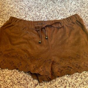 Alya Cinnamon "Suede" Shorts, Medium